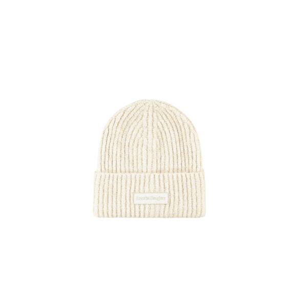 FAVORITE DAUGTER 'THE LOGO PATCH RIB BEANIE' IVORY - Picture 13 of 13